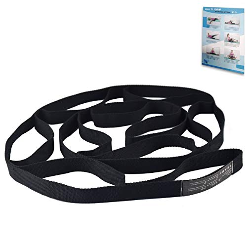 Yoga Straps for Stretching, August Sport Exercise Stretching Strap for Daily stretching, Pilates, Physical Therapy and Gym with Exercise Book, 10 loops