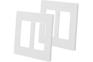 Crovakeu 2PCS Modern Oversized Screwless Double Gang Wall Plate Cover, Plastic Decorator Light Switch Faceplate for Home, Sta