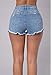 Ermonn Women's Casual high waisted Distressed Ripped Stretch Denim Shorts Jeans