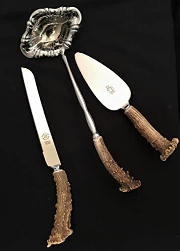 Amazon.com: Antler Handled Wedding Serving Set with Knife ...