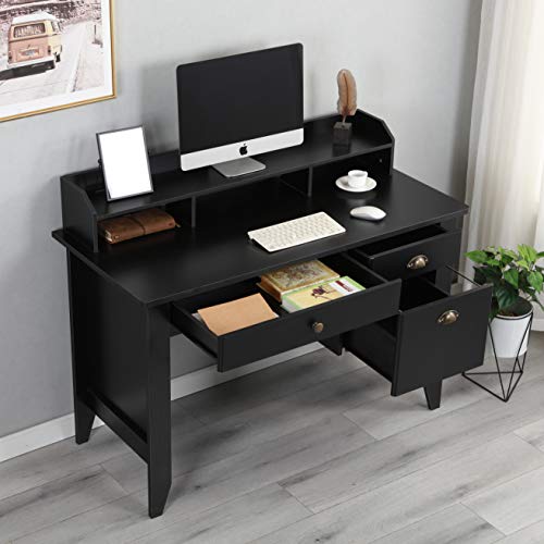 Executive Desk 47" Office Desk PC Laptop Home Office Study Writing Table with USB and Charger Hub