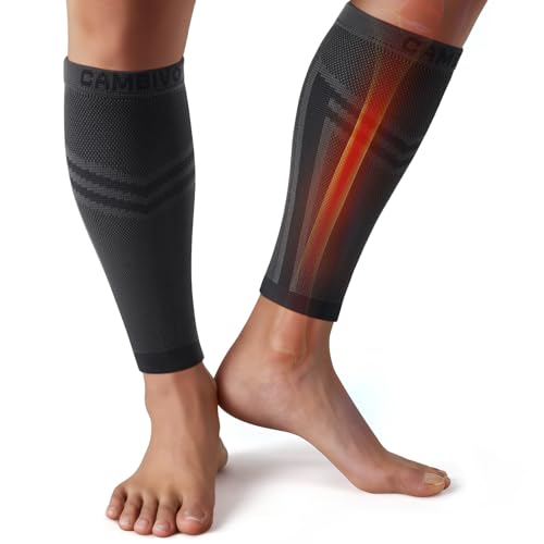 CAMBIVO Compression Socks Women Men x2, Calf Compression Socks, Compression Socks, Varicose Veins without Foot, for Sports, Running, Cycling, Circulation Tired Legs