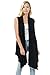 iconic luxe Women's Soft Premium Jersey Sleeveless Asymmetrical Open Front Cardigan