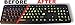 Multimedia Keyboard Stickers with Fluorescent Inlays Plus USB Light. Extra Large Symbols. Inlays (Not Printed). Will Not Wear or Fade. U.S. English Laptop & PC