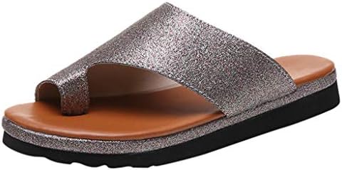 Peigen Women's Flat Shoes Slippers Sandals,Roman Open Toe Ankle Beach Shoes,Basic Slip-on Casual Fashion Sandal Shoes,PU Rubber Material