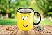 Cortunex Heat Changing Mug - 11 Oz Color Changing Coffee Mug with Funny Yellow Cartoon Smiley Face - Great Gift for Him Or Her Novelty Color Changing Tea Cup with Fun Gift Box