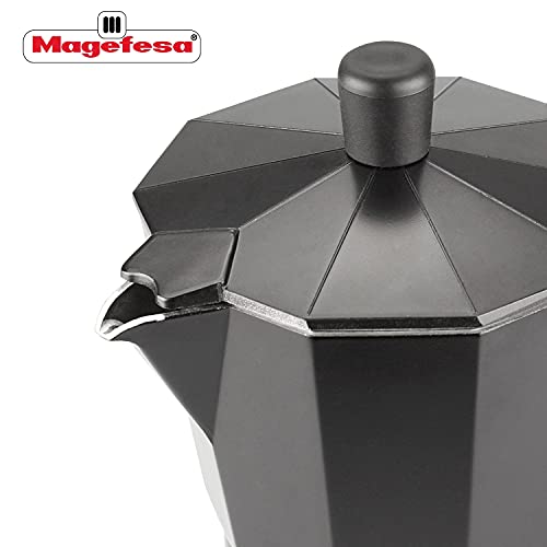 MAGEFESA KENIA NOIR Stovetop Espresso Coffee Maker, 9 cups Size, make