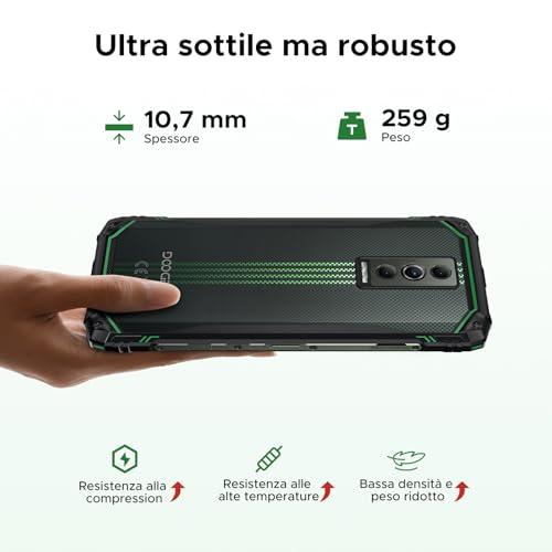 DOOGEERugged Blade 10 Energy Rugged Smartphone 4.5G, 24GB+128GB(TF 2TB), 6.56" HD+90Hz Indestructible Phone Android 15, 6150mAh Battery, Octa Core, 16MP+8MP, Widevine L1/IP68/P69K/GPS/Face ID/NFC