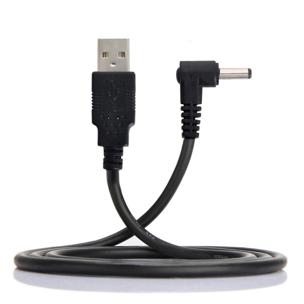 Photo 1 of NFHK USB 2.0 Male to Right Angled 90 Degree 3.5mm 1.35mm DC Power Plug Barrel 5v Cable 100cm