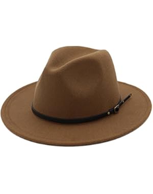 Vintage Wide Brim Jazz Bowler Hats Fedora Hat Womens Felt Panama Cap