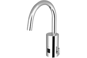 Sloan Optima EAF-750-ISM Sensor Activated Touch-Free Faucet, Commercial Grade with Mounting Hardware - 1.5 GPM Battery-Powered Deck-Mounted Gooseneck Body, Polished Chrome Finish, 3335074
