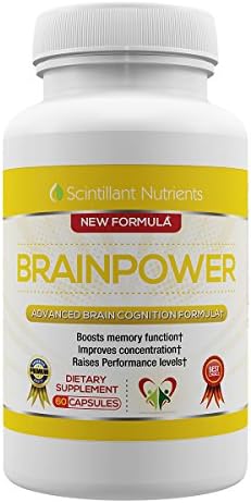 BRAINPOWER by Scintillant Nutrients Cognitive Function Concentration and Memory Nootropic Supplement for the Brain with Asian Ginseng 60 Capsules
