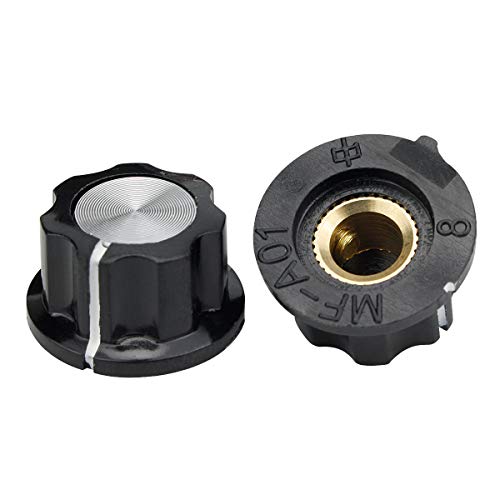 Electrical Buddy 19.5x11.5mm A01 Silver Tone Top Potentiometer Volume Control Rotary Knobs 6mm Shaft Hole 20PCS