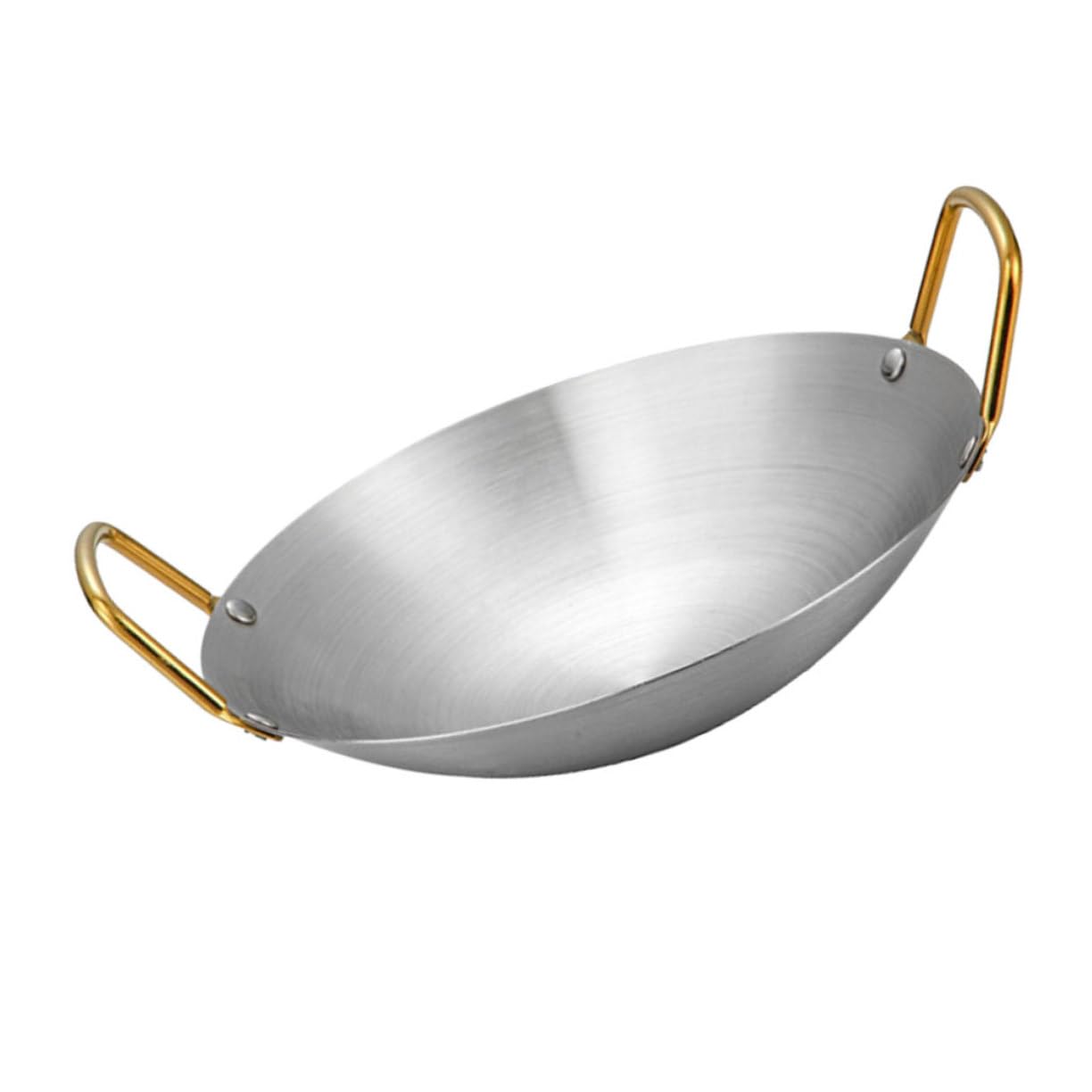 YARNOW Stainless Steel Wok Non Stick Scratch Resistant Chefs Stir Fry Pan 22cm