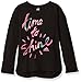 adidas Little Girls' Toddler Long Sleeve Girly Tee Shirt, Caviar Black, 3T
