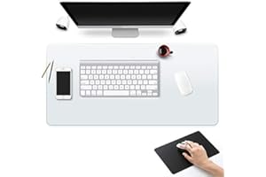 BIGHALA Clear Desk Pad Blotter Mats Office Table Protector on Top of Desks for Laptop Computer Desktop Keyboard Pads Plastic Transparent Wipeable Waterproof Pet Dog Cat Food Bowl Mat Vinyl PVC 16 x 32 Inch