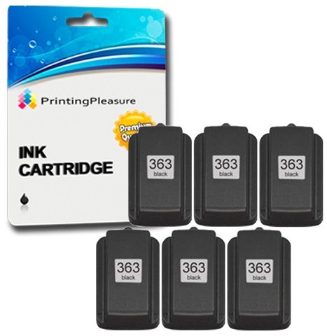 Printing Pleasure 6 XL BLACK Compatible Printer Ink Cartridges for Photosmart 3110 3210 3210xi 3310 C5180 C6150 D6160 C6180 C6280 D7160 C7180 D7260 C7280 D7460 C8180 8250 | Replacement for 363
