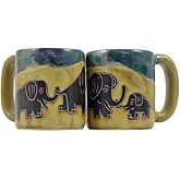One (1) MARA STONEWARE COLLECTION - 16 Ounce Coffee Cup Collectible Mug - Elephant Design