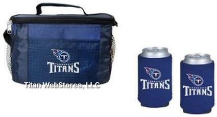 NFL Football Team Logo Picnic Cooler &amp; Neoprene Beverage Coolies (2) Gift Set (Titans)