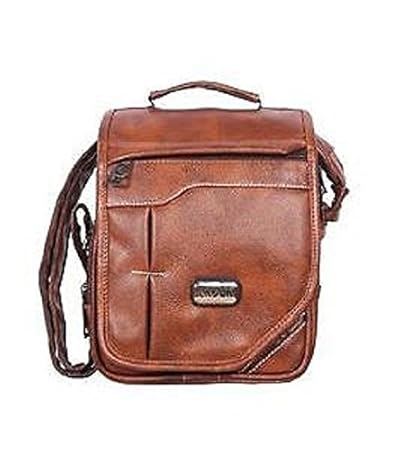 Handcuffs New Arrival Stylish Side Sling Bag Shoulder Rust Color Bag Leather Bag 11 Inch for Mens/Gents Best Selling Low Price Sale (Rust)