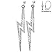 Rhodium-plated 925 Sterling Silver 44mm Lightning Bolt Leverback Earrings
