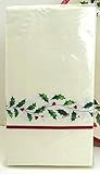 lx32g Lenox Holly Paper Guest Towels / Dinner Napkins, 32 Ct, Christmas Holiday