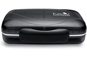 Travel Pill Organizer Large Portable Medication Organizer, Fullicon Oversize 8 Compartment Pill Box, Vitamin Travel Case Pill