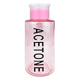 PANA Brand 10oz. (Quantity: 1 Pieces) Acetone Labeled Liquid Push Down Pump Dispenser Bottle (Pink)