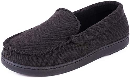 Ladies' Knitted Moccasin Slippers, Indoor Outdoor Rubber Sole Loafers, Anti-Slip House Shoes