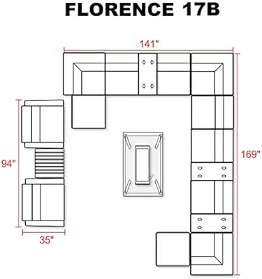 Amazon Com Delacora Florence 17b Beige Florence Outdoor 17 Piece