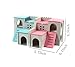 kathson Wooden Hamster House Hideout Hut Rat Hideaway Exercise Toys for for Small Animals Like Dwarf Hamster and Mouse(Pink)