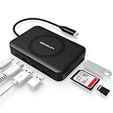 USB C Hub, LETSCOM 8 in 1 USB C Adapter with 4K HDMI, USB C Power Delivery, 3 USB 3.0 Ports, SD/TF Card Reader, Wireless Charger, Compatible for USB Type C Devices