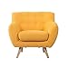 Case Andrea Milano Mid Century Modern Tufted Button Living Room Accent Chair (Yellow)
