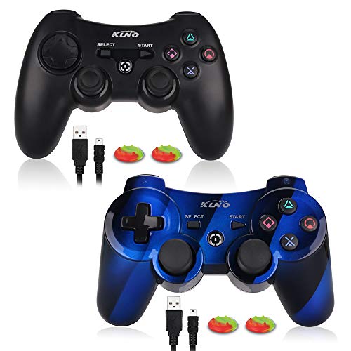 PS3 Controller WirelessDual Vibration Joystick - KLNO Bluetooth Gamepad Sixaxis, Super Power, USB Charger, Sixaxis (2 pack) PS3 Controller WirelessDual Vibration Joystick - KLNO Bluetooth Gamepad Sixaxis, Super Power, USB Charger, Sixaxis (2 pack)