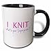 3dRose Superpower-Fun Gift For Knitters-Knitting Love Two Tone Black Mug, 11 oz