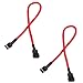JBtek Sleeved PWM 4 Pin CPU, Case Fan Extension Cable, Red, 2 Pack
