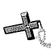 Jstyle Jewelry Men's Stainless Steel Simple Black Cross Pendant Lord's Prayer Necklace 24 Inch