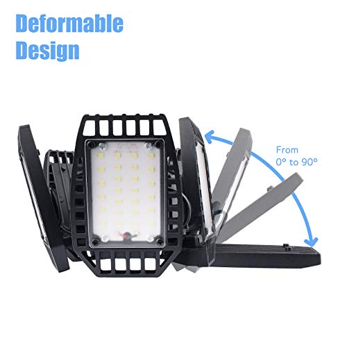 LED Garage Light, Truly 100W LED Garage Lights with 5 Ajustable Panels, 10000LM Deformable Garage LED Light, LED Shop Light for Garage Barn and Shop