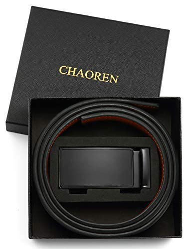 CHAOREN Ratchet Belt For Men - 1 3/8 Inch Leather No-Hole Dress Belt