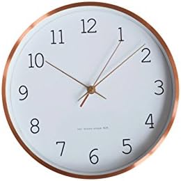 MMJ Rose Gold Decorative Wall Clock 12 inch Round Non-Ticking Quality Quartz Battery Operated