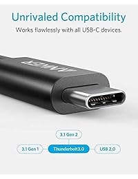 [Intel certificado] Anker Thunderbolt 3.0 Cable (USB C a USB C) Soporta 100W carga 40Gbps transferencia de datos (compatible con USB 3.1 Gen 1 y 2), perfecto para Macbook Type C   1.6 ft