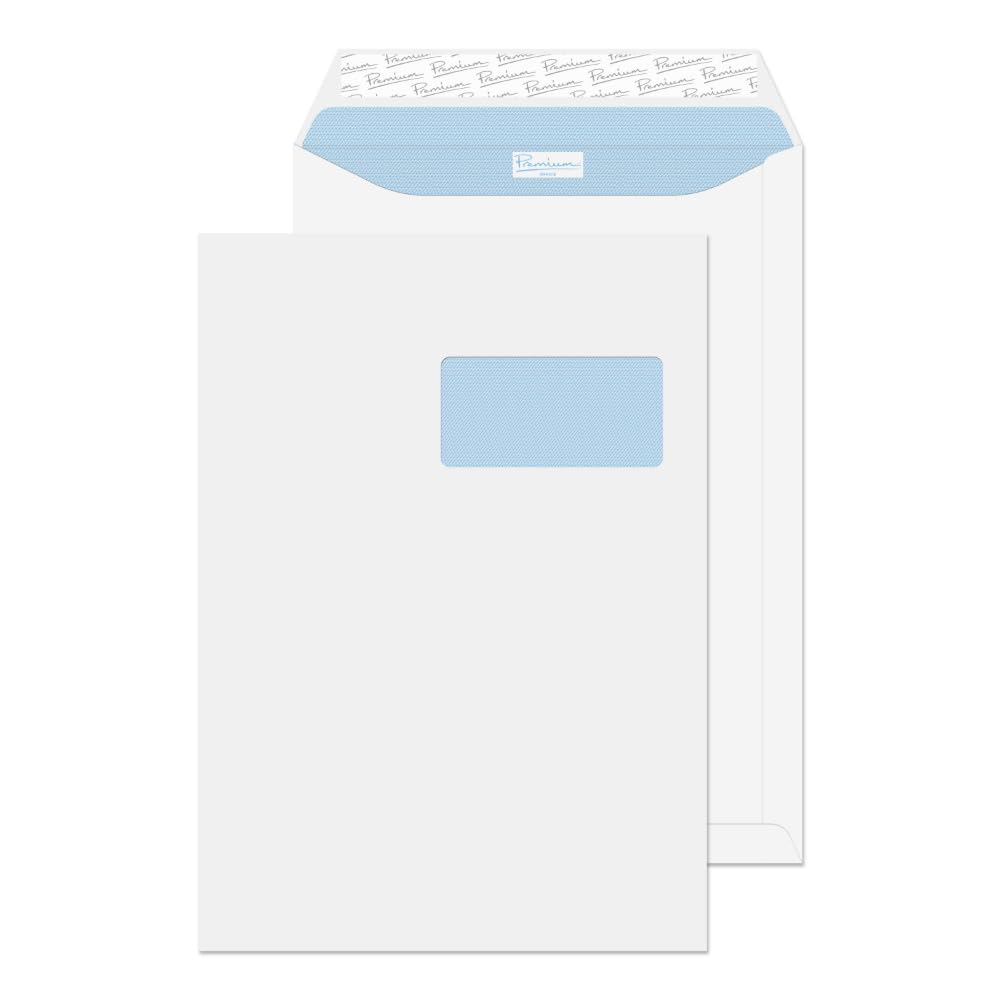 Blake Premium Office C4 324 x 229 mm 120 gsm French Window Pocket Envelopes (36136FR) Ultra White Wove - Pack of 250