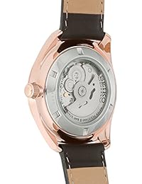 Seiko De los hombres 'Recraft japonés de la serie - Reloj automático oro y vestido de piel color café (Modelo: snkn72)
