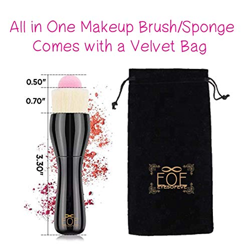 Retractable Makeup Brush, sponge will retract [by EOE] ALL in ONE great for Travel. For Liquid Foundation and Powder Foundation or blush. Great Cosmetic tool for face, Small compactl. - Thumbnail 2