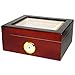 UPGRADE Handmade Cigar Humidor - Cedar Cigar Desktop Box with Humidifier and Hygrometer - Glass Top for 25-50 Cigars