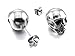 Fusamk Punk Piercing Body Jewelry Titanium Steel Skull Stud Earrings