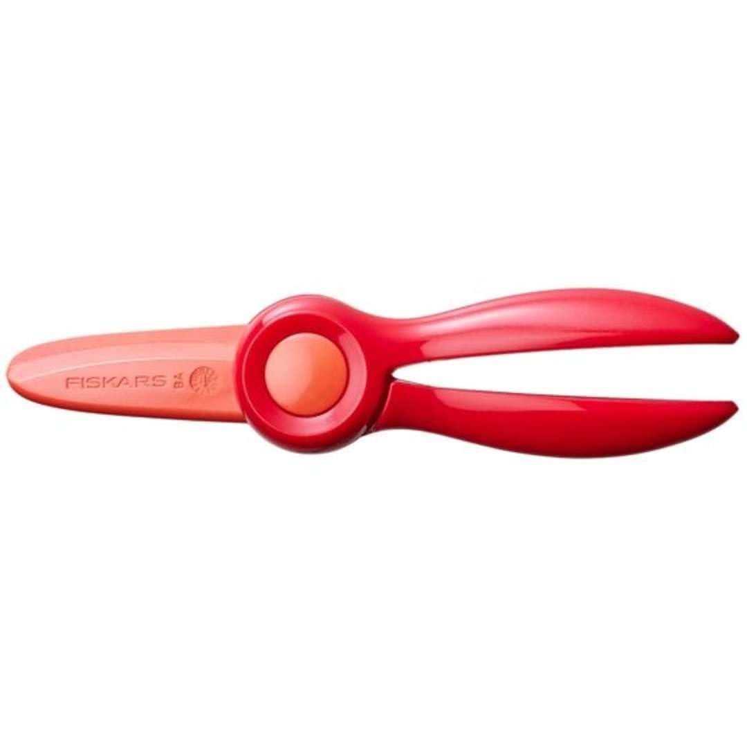 Fiskars children's scissors, From 2 years, For learning to cut, Length: 13 cm, Blades and handles made of plastic, Red, Starter, 1064065 — image 1