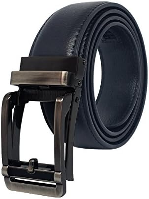 Men's Ratchet Genuine Leather Belts with Automatic Buckle for Waist Size 28"