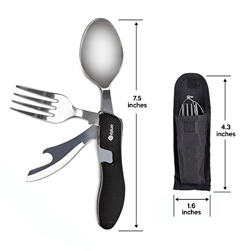 6 Orblue+Camping+Utensils+Stainless+Steel+Backpacking