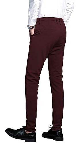 burgundy wedding guest dresses Haggar Premium Stretch Dress Pants in Red main image 1
